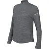 Image de Nike Swift Dri-Fit HQ0499-084 Top pour Femme avec Demi-Fermeture éclair Gris fumé/HTR/Reflective Silv