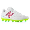 Image de New Balance Chaussures de football 442 Team Fg V2 pour homme, Blanc/Hi-lite/rose fluo, 42.5 EU