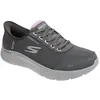 Image de Skechers Femme Go Walk Flex Clear Creek Slip-In ENTRAINEUSE, Charcoal Textile/Lavender Trim, 39 EU
