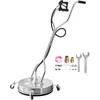 Image de VEVOR Nettoyeur de surface pour nettoyeur haute pression 535 mm, accessoire nettoyeur sol en acier inox sur roues, 275 bar max. connecteur 0,95 cm double poignée 2 buses pulvérisation pour béton patio