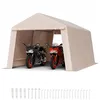 Image de VEVOR Abri de Jardin, 305x458 cm, Tente de Rangement, avec Double Porte à Fermeture Éclair Enroulable, Abri de Stockage Portable Robuste, Garage Extérieur pour Motos, Vélos, Outils de Jardin, Beige