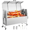 Image de VEVOR Barbecue à Charbon avec Tournebroche Électrique 38 W, Rôtissoire à Charbon de Bois Capacité de Charge 60 kg, avec Roues et 4 Niveaux de Hauteur, Broche en Inox, pour Agneau Porcelet, Camping