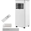 Image de VEVOR Climatiseur Mobile 7000 BTU 2 kW, 3-en-1 Refroidissement Déshumidification et Ventilation, Panneau Tactile LED, Télécommande, Minuterie 24 h, Classe Énergétique A, Blanc
