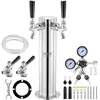 Image de VEVOR Kit Colonne à Bière 2 Robinets, Distributeur de Bière Boisson en Acier Inoxydable, Tireuse à Bière avec Régulateur à Double Jauge W21,8 et Coupleur de Fût Système S, pour Bar Restaurant Maison
