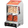 Image de VEVOR Cuiseur à Vapeur Hot-Dogs, 37L, Machine à Vapeur Hot-Dogs à 2 Niveaux, température 30° à 85°, Chauffe-Petits Pains électrique avec Porte coulissante en Verre trempé, Plaque de séparation, Pince