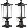 Image de VEVOR Lampadaire extérieur, lot de 2, luminaires étanches 450 mm, avec base de montage sur pilier 9 cm, abat-jour verre, éclairage anti-foudre crépuscule à l'aube pour patio, jardin, allée, terrasse