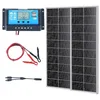 Image de VEVOR Kit Panneau Solaire Monocristallin 200 W Panneaux Solaires 2PCS + Contrôleur de Charge Module PV Monocristallin à Haute Efficacité 23% Étanche IP68 pour Maison, Camping-car, Bateau, Hors-réseau