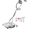 Image de VEVOR Nettoyeur de surface pour nettoyeur haute pression 535 mm, accessoire nettoyeur sol en acier inox sur roues, 275 bar max. connecteur 0,95 cm 2 buses pulvérisation double poignée pour béton patio