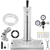 Image de VEVOR Kit Colonne à Bière Un Robinet, Distributeur de Bière Boisson en Acier Inoxydable, Tireuse à Bière avec Régulateur à Double Jauge W21,8, Coupleur de Fût Système A et Égouttoir, Bar Restaurant