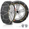 Image de VEVOR Chaînes à Neige 2PCs, Chaînes pour Pneus Antidérapantes, en Acier Allié au Manganèse, Conduite Sécuritaire, Accessoires d’Urgence pour Voitures, Camionnettes, SUV et Camions, Argentées