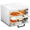 Image de VEVOR Four à Pizza Commercial Capacité 16 po, Four Électrique de Comptoir Double Couche, en Acier Inoxydable, avec Pierre et Poignée, Machine à Pizza d'Intérieur Polyvalente pour Restaurant Maison