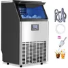 Image de VEVOR Machine à Glaçons Autonome, Capacité de Production 45,4 kg/24 h et Capacité de Stockage de 15 kg, 45 Glaçons, Affichage Numérique LED, Fonction Autonettoyante, pour Bar, Bureau, Restaurant