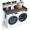 Image de VEVOR Comptoir pour Lave-Linge et sèche-Linge avec étagère à 2 Niveaux, Surface de comptoir en Bois, 1370 x 700 mm, avec Coussinets antidérapants, pour Organisation et Rangement de la buanderie, Noir