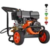 Image de VEVOR Nettoyeur Haute Pression à Essence, 4400 PSI, laveuse Haute Pression à gaz, 15 L/Min, avec Pompe en cuivre, Pistolet pulvérisateur, rallonge et 5 Buses pour Voitures, clôtures, Maisons, allées