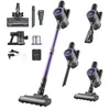 Image de VEVOR Aspirateur Balai sans Fil à Aspiration Puissante 25 kPa, Aspirateur Laveur Rechargeable Anti-enchevêtrement avec Bac à Poussière, Léger avec Autonomie de 35 Minutes, pour Tapis Poils Sols Durs