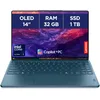 Image de Lenovo Yoga Slim 9 14ILL10 - Ordinateur Portable 14'' 4K OLED WQUXGA Tactile Copilot+ (Intel Ultra 7 258V, RAM 32Go, SSD 1To, Intel Arc Graphics 140V, Windows 11 Home) Clavier AZERTY - Tidal Teal