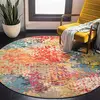Image de Safavieh Tapis Boho pour Salon, Salle à Manger, Chambre à Coucher - Madison Collection, Tapis à Poil Court, Ivoire et Multi, 180 x 180 cm