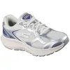 Image de Skechers Baskets Go Run Consistent 2.0 Volt pour Femme, Cuir argenté avec Bordure Bleu Marine, 36 EU