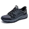 Image de Skechers Homme Dynamite at Escapar Basket, Charcoal Leather/Textile/Black Trim, 42 EU