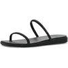 Image de Crocs Sandales plates Miami à deux brides pour femme, noir, pointure 39, Noir, 38/39 EU