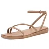 Image de Crocs Sandales plates Miami avec sangle de cheville pour femme, chocolat au lait, pointure 38, Chocolat au lait., 37/38 EU