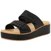 Image de Crocs Femme Brooklyn Buckle Matte Wrap Low Wedge Sandale cale, Noix de cajou Noire, 34 EU