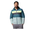 Image de Columbia Veste à capuche Powder Pass pour hommes, veste matelassée à capuche pour hommes, bleu écrasé, bleu Everblue, néon clair, rétrécissement, taille XXL