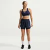 Image de Nike NK One DF HR 3In 2N1 Short pour Femme, Bleu Marine/Blanc, Taille XS
