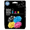 Image de HP 934/935 Noir, Cyan, Magenta, Jaune, Pack 4 Cartouches d’Encre Originales