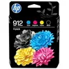 Image de HP 912 Noir, Cyan, Magenta, Jaune, Pack de 4 Cartouches d’Encre Originales
