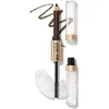Image de Revlon ColorStay Brow Fantasy, Produit sourcils 2-en-1 : crayon au fini poudré et gel transparent fixant infusé de provitamine B5, Tenue jusqu'à 16 heures, 004 Dark Brown