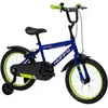 Image de Vélo pour Enfants Huffy Pro Thunder 16 Pouces, pour Les 5-7 Ans, Bleu ION, Roues stabilisatrices Amovibles, Garde-chaîne, Garde-Boue Avant et arrière, Freins à Double étrier