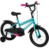Image de Huffy So Sweet Vélo pour Fille de 4 à 6 Ans avec Roues stabilisatrices, Cadre en Acier, Freins à Main, Selle réglable - Bleu