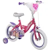 Image de Huffy Disney Princesse Vélo pour Fille de 14" Rose pour Enfants de 4 à 6 Pieds Rupunzel, Cendrillon et Plus Encore
