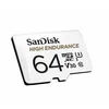 Image de SanDisk HIGH ENDURANCE Video Monitoring for Dashcams & Home Monitoring 64 GB microSDXC Memory Card + SD Adaptor, Up to 100 MB/s read and 40 MB/s Write, Class 10, U3, V30, White