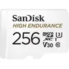 Image de SanDisk 256 Go High Endurance carte microSDXC pour les caméras IP et les caméras embarquées + adaptateur SD jusqu'à 20 000 heures de vidéo Full HD / 4K jusqu'à 100 Mo/s UHS-I Class 10 U3 V30
