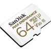 Image de SanDisk MAX ENDURANCE Video Monitoring for Dashcams & Home Monitoring 64 GB microSDXC Memory Card + SD Adaptor 30,000 Hours Endurance , White