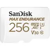 Image de SanDisk MAX ENDURANCE Video Monitoring for Dashcams & Home Monitoring 256 GB microSDXC Memory Card + SD Adaptor 120,000 Hours Endurance , White