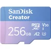 Image de SanDisk Creator microSDXC UHS-II 256 Go avec adaptateur (carte microSD pour smartphones, caméras et drones, 5.3K & 4K, A2, C10, V30, U3, jusqu'à 190 Mo/s, 3 mois à Adobe Lightroom inclus)