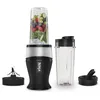 Image de Ninja 700W Mixeur Slim et Smoothie Maker, 2x 470ml gobelets avec couvercles à bec, mixeur personnel, écrase la glace et les fruits congelés, argent/noir QB3001EUS