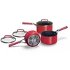 Image de Ninja Foodi ZEROSTICK Vivid Set de 3 casseroles, Aluminium, Antiadhésives, Antirayures, Toutes plaques de cuisson, Résistantes au four, Compatibles lave-vaisselle, Rouge foncé, C23000EU