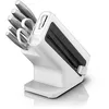 Image de Ninja StaySharp Ensemble de couteaux 6 pièces en acier inoxydable avec aiguiseur intégré, ciseaux de cuisine et couteaux de chef, à trancher, à pain, tout usage et d'office, blanc, K62006EUWH