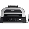 Image de Ninja MAX 6-en-1 Grill d’intérieur et friteuse sans huile, 6 modes, cuit jusqu’à 6 hamburgers, capacité 3,8 l, faible dégagement de fumée, thermomètre à viande numérique inclus, Gris/Argent, DG551EU