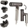 Image de Shark sèche-Cheveux SpeedStyle Pro Flex Ultra-performant et Ultra-Rapide, 4 Embouts de coiffage, léger, ionique, sans dommage Thermique, poignée Pliable, Tous Types de Cheveux, Moka Argent HD542EU