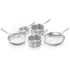Image de Ninja EverClad Batterie de 5 casseroles et poêles à frire en acier inoxydable, Convient à tous les types de feux, y compris l’induction, peut aller au four jusqu’à 300 °C, C95005EUI