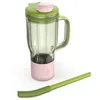 Image de Ninja BlendBoss Mug de voyage avec couvercle à bec verseur et paille amovible, compatible avec le blender Ninja BlendBoss et les porte-gobelets lavables au lave-vaisselle, Pastèque, XSKDB324LSGN