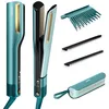 Image de Shark SilkiPro Straight Lisseur + Sèche-cheveux en un avec étui de rangement résistant à la chaleur - Turquoise [HT401EUBL]