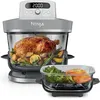 Image de Ninja CRISPi PRO XL, Friteuse sans huile en verre, 5 modes de cuisson prédéfinis, avec contenants en verre CleanCrisp de 5,7 l et 2,3 l, couvercles de rangement, Blanc AS090EUWH