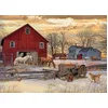 Image de Cobble Hill Puzzle de 1000 pièces   Hiver à la ferme   Exemple d'affiche incluse