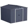 Image de Duramax ECO 8 x 8 (5.89 m²) Abri de Jardin en Métal Galvanisé à Chaud, Abri de Stockage d'Outils, Structure de Toit Renforcée, Abri en Métal Sans Entretien, Anthracite